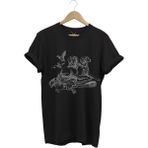 Avcılık Hunter Av Köpekleri Tavşan ve Keklik Kuşu Baskılı Regular Fit %100 Pamuk T-Shirt
