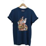 Avcılık Hunter Keklik Avcılığı Baskılı Regular Fit %100 Pamuk T-Shirt - Lacivert