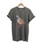 Avcılık Keklik Avcılığı Keklik Kuşu Baskılı Regular Fit %100 Pamuk T-Shirt - Antrasit - 3XL