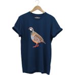Avcılık Keklik Avcılığı Keklik Kuşu Baskılı Regular Fit %100 Pamuk T-Shirt - Lacivert - 2XL