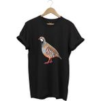 Avcılık Keklik Avcılığı Keklik Kuşu Baskılı Regular Fit %100 Pamuk T-Shirt - Siyah - 2XL