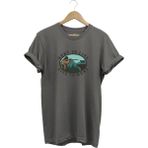 Avcılık Live To Hunt Doğa Ağaç Baskılı Regular Fit %100 Pamuk T-Shirt - Antrasit