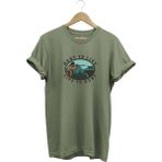 Avcılık Live To Hunt Doğa Ağaç Baskılı Regular Fit %100 Pamuk T-Shirt - Haki Yeşil - 2XL