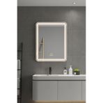 Avend Akıllı HD Hareket Sensörlü Buhar Tutmaz 3 Renk Ledli Beyaz Çerçeveli Banyo Lavabo Makyaj Aynası 60x80 CM