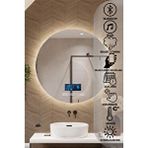 Avend Dokunmatik Akıllı Ayna Bluetooth'lu Buhar Tutmayan Banyo Aynası Hd 3 Renk Ledli Dekoratif Ofis Duvar Lavabo Aynası 75cm Renksiz