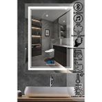 Avend Dokunmatik Akıllı Ayna Bluetoothlu Buhar Tutmayan Hd 3 Renk Ledli Banyo Aynası Dekoratif Ofis Duvar Lavabo Aynası 80x60 3 Değişebilir Led Işık: Beyaz, Sarı Günışığı