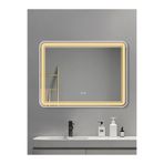 Avend HD Akıllı Ayna Buhar Tutmaz 3 Renk Ledli Banyo Dekoratif Duvar Ofis Makyaj Lavabo Aynası 80x60 CM