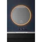 Avend HD Akıllı Hareket Sensörlü Buhar Tutmaz 3 Renk Ledli Işık Gümüş Çerçeveli Banyo Lavabo Makyaj Aynası 75 CM