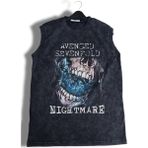Avenged Sevenfold Nightmare Baskılı Yıkamalı Kolsuz Tişört, Unisex Rock Band Temalı Sıfır Kol Atlet - XS - Siyah