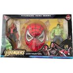 Avengers Hulk Spiderman Figür ve Işıklı Örümcek Adam Maske Seti Oyuncak Hulk Oyuncak Örümcek Adam - Renkli
