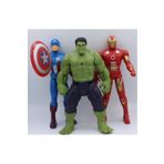 AVENGERS Kahramanlar Hulk Captan Amerika Ironman 3 Lü Karakter Figür Oyuncak Seti Işıklı