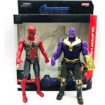 Avengers Spiderman & Thanos 2'li Figür Işıklı Oyuncak Seti Örümcek Adam Thanos Karakter