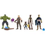 Avengers Yenilmezler Eklemli Hulk Thor Captain America Groot & Roket Rakun 5li Karakter Oyuncak Seti