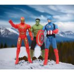 Avengers Yenilmezler Eklemli Işıklı Ironman Hulk Captain America 3'lü Karakter Oyuncak Figür Seti