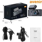 Avenir 4K 2 Kameralı Wifi Araç Kamerası Geniş Açılı - App Kontrol - Siyah