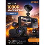 AVENİR AV C232W 3 KAMERALI 1080P WİFİ ARAÇ KAMERASI