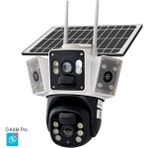 Avenir AV-S428 Solar 4G Sim 6MP 2 Kameralı 3 Ekranlı Wi-Fi PTZ Renkli Gece Görüş Dış Mekan Smart Güvenlik Kamerası