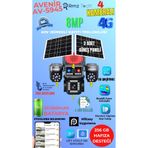AVENİR AV-S945 4 Kameralı 8MP E Sim 4G Sim Kartlı PTZ Kamera | Gece Renkli Görüş + İnsan Takibi