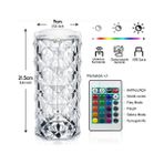 Avensyy Kristal Elmas LED Dokunmatik Şarjlı Kumandalı Masa Lambası Rgb