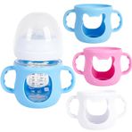 Avent Natural cam bebek şişeleri için 3'lü paket silikon kılıf, bebek şişesi koruyucu kapak, kırılmaz biberon tutucu, aksesuar dış çapı 5 cm'den fazla şişe için (M)
