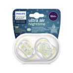 Avent Ultra Air 18+ Ay Sarı Gri Gece Emziği