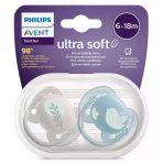 Avent Ultra Soft 6-18 Ay 2 Li Erkek Emzik Scf091/15