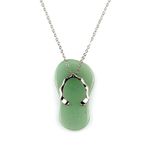 Aventurin Doğal Taş Terlik Model Kolye