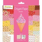 Avenue Mandarine OR522C Origami yaprakları, 20 x 20 cm, 70 g (30 motif x 2 yaprak) ve bir çıkartma yaprağı dahil – Origami kağıt bonbon