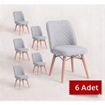 Avenza Living 6,lı Mutfak,cafe Sandalyesi - Gri