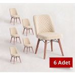 Avenza Living 6,lı Mutfak,cafe Sandalyesi - Krem