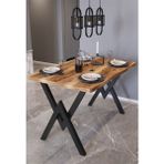 Avenza Living Yemek Masası Avenza Living 80*120 Kütük Model Metal Ayak Mutfak Ofis Balkon Dekoratif Masa (SUNTALAMDAN ÜRETİLMİŞTİR) - Ahşap - Kahverengi
