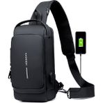 Averantis China Dolls Erkek Moda Omuz Çantası Spor Eğlence Çok Fonksiyonlu Crossbody Çanta (Yurt Dışından) - Antrasit - Siyah