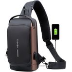 Averantis China Dolls Erkek Moda Omuz Çantası Spor Eğlence Çok Fonksiyonlu Crossbody Çanta (Yurt Dışından) - Siyah - Kahverengi