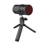 AVerMedia Akış, Podcast ve Oyun için USB Mikrofon, Kardioid Polar Desenli, Tripod Standı, Kulaklık Çıkışı, Sessiz Düğmesi, PC, Dizüstü Bilgisayar, iPhone ve Android için Tüm Metal Tasarım