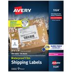 Avery Emin Beslemeli Suya Dayanıklı Yazdırılabilir Nakliye Etiketleri, 3-1/3" x 4", Beyaz, 300 Boş Posta Etiketi (5524)