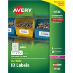 Avery Lazer Yazıcılar Için Dayanıklı Beyaz Kaplama Kimlik Etiketleri, 0,67 X 1,75, 3000'Li Paket (61