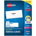 Avery Lazer Yazıcılar için Kolay Soyulan Adres Etiketleri 1-1/3" x 4", 3.500'lü Kutu (5962)