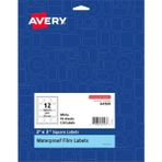 Avery Su Geçirmez Yağa Dayanıklı Film Etiketleri - Banyo ve Güzellik, Kavanozlar, 2" x 2" Kare, Laze - Ana Renkler