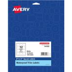 Avery Su Geçirmez Yağa Dayanıklı Film Etiketleri - Banyo Ve Güzellik, Kavanozlar, 2" X 2" Kare, Laze
