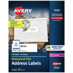 Avery Ultrahold Kalıcı Yapışkanlı Su Geçirmez Etiketler, 1-1/3" x 4", Lazer Yazıcılar için 700 Etiket (5522)