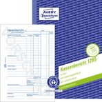 AVERY Zweckform 1265 kasa raporu (A5, mikro delikli, hukuk uzmanları tarafından test edilmiştir, DE/AT için uygun kitap kılavuzu, 50 yaprak,%100 geri dönüştürülmüş, mavi melek sertifikalı) beyaz