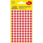 AVERY Zweckform 3589 kendinden yapışkanlı işaretleme noktaları (çap 8 mm, 416 çıkarılabilir yapışkan nokta, 4 yaprak üzerinde yuvarlak çıkartma, takvim, planlayıcı ve el işi, kağıt, mat) kırmızı