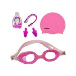 Avessa 3'lü Çocuk Havuz Set 2323 Gözlük + Bone + Tıkaç Pembe Beyaz