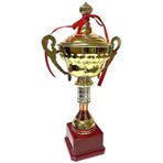 Avessa 523-A Kapakli Gold Kaplama Kupa 45 Cm