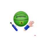 AVESSA Brc-3 Basket Topu Unisex Kauçuk Soft Touch Basketbol Topu 280 gr No 3 + Pompa + Havlu Bileklik