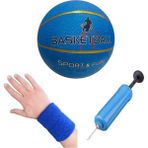 Avessa Brc-5 Basket Topu Kauçuk Soft Touch Basketbol Topu Mavi No 5 + Pompa + Havlu Bileklik - 5 Numara