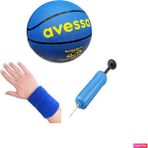 Avessa Brc Basket Topu Unisex Kauçuk Soft Touch Basketbol Topu Mavi + Pompa + Havlu Bileklik - 5 Numara