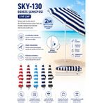 Avessa SKY-130 Deniz Şemsiyesi 2 mt Çap - Plaj Şemsiyesi - Balkon Şemsiyesi - Rüzgara Dayanıklı Yapı