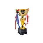 Avessa Y119C ÜCR Siyah 25 cm Zemin Gold Kaplama Kupa ve Madalya