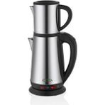 Avesta Gri Çay Makinası 0,8L Metal Demlik ve 2,2L Çelik Su Isıtıcı Kapasitesi ile